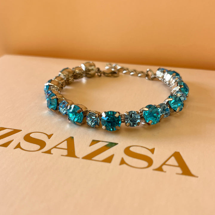 Turquoise Swarovski crystals bracelet