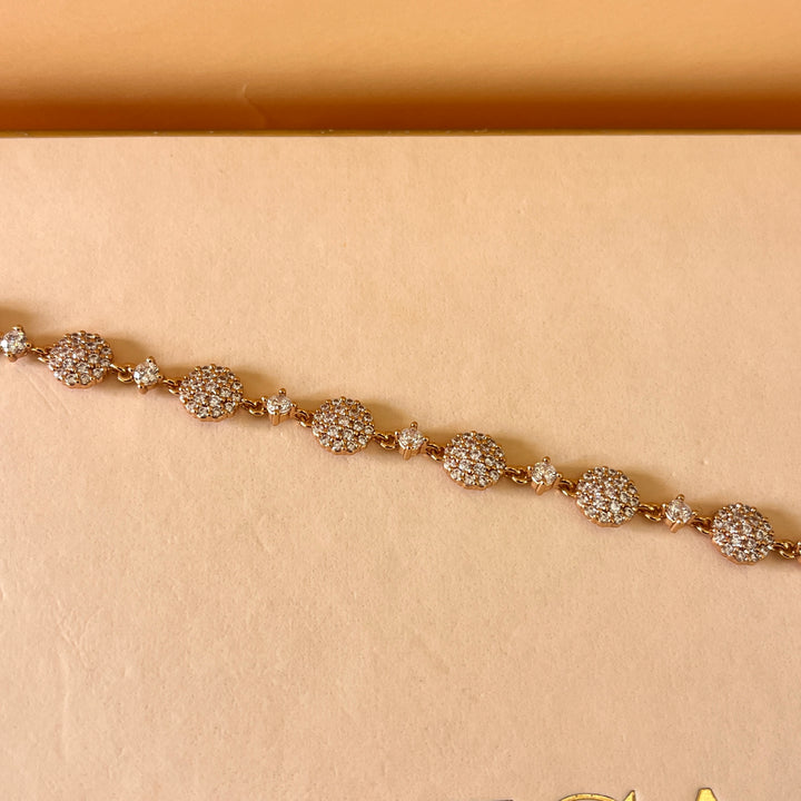 Elegant zircone light rose gold plated bracelet