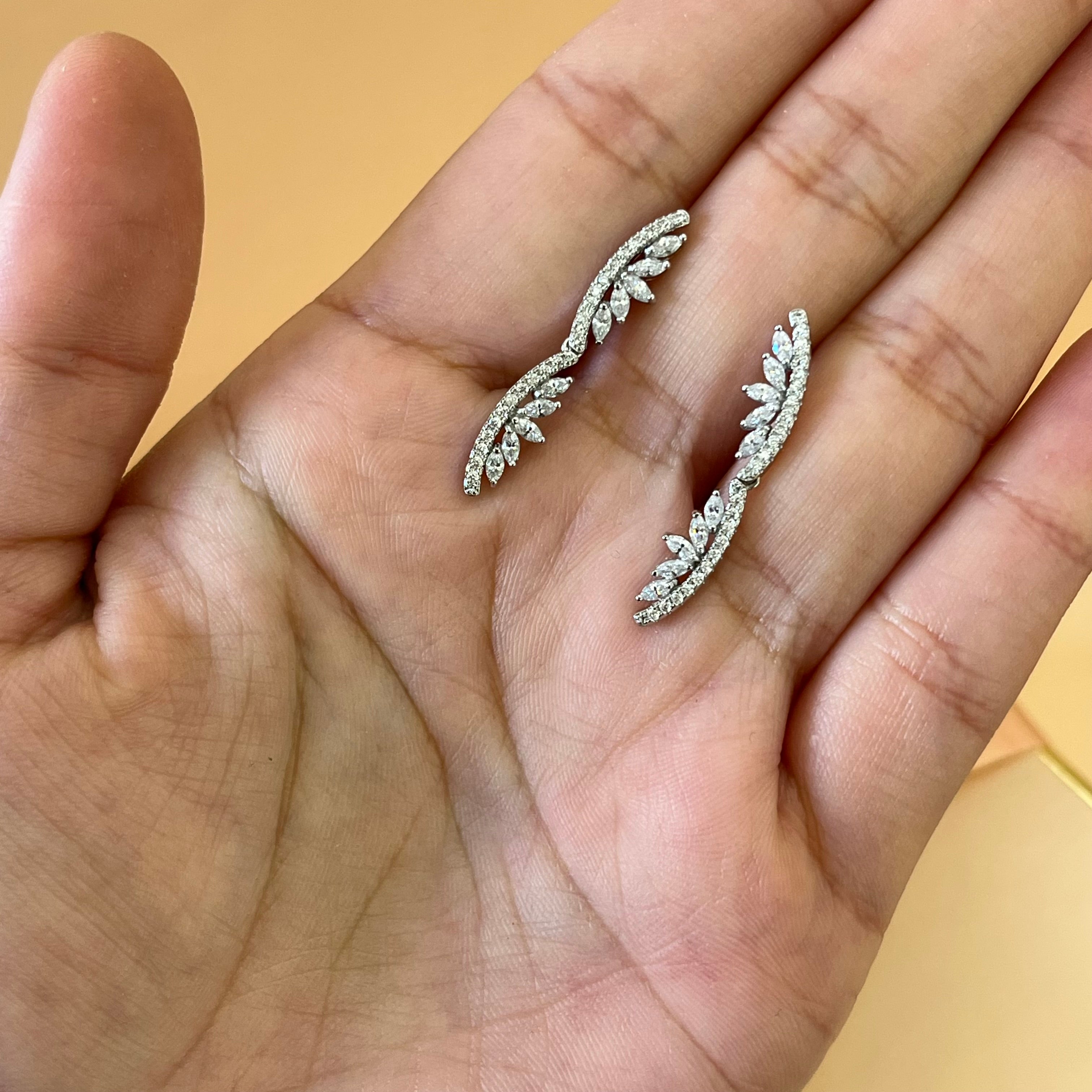 Silver zircone earrings