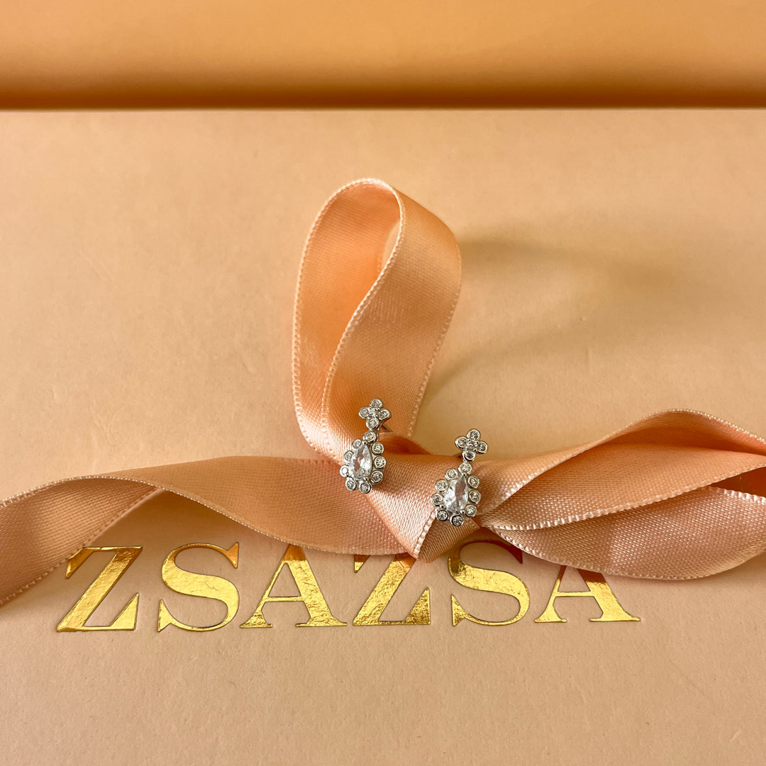 Teardrop zircone Sterling silver set