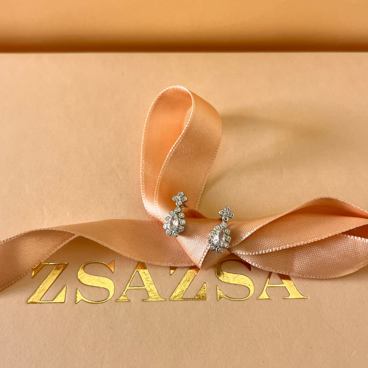 Teardrop zircone Sterling silver set