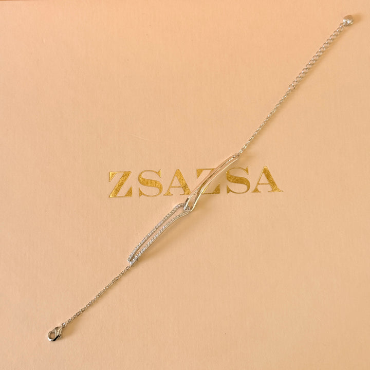 Dainty zircone silver bracelet