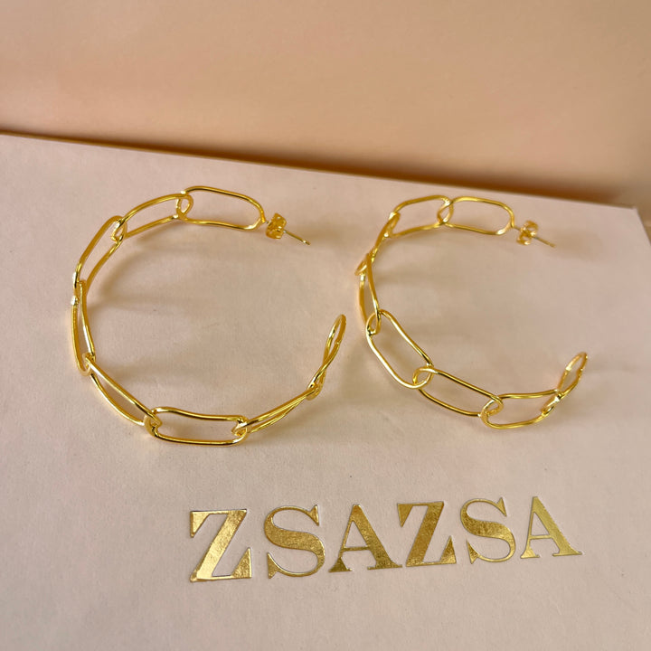 Gold handmade hoops