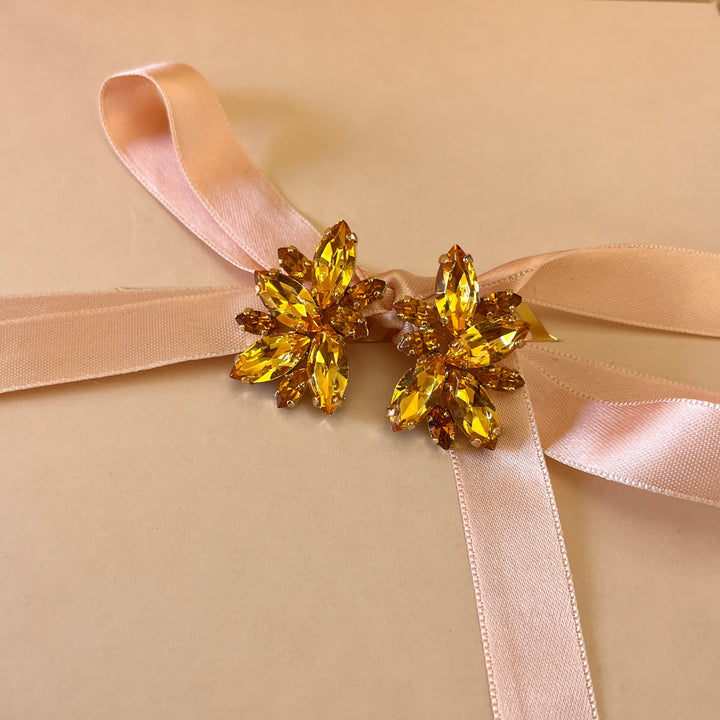 Topaz  Swarovski crystals studs