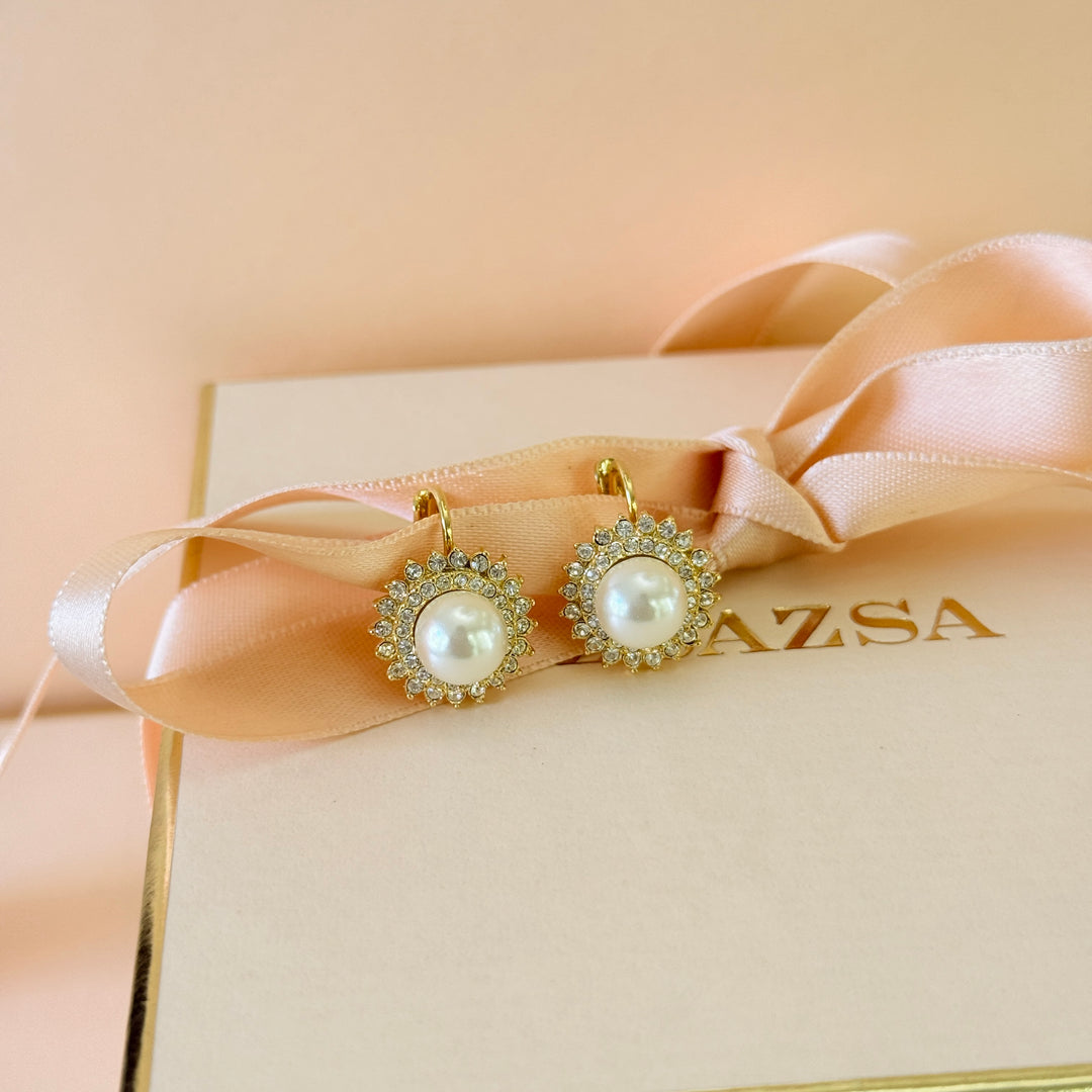 Swarovski crystals & pearls gold plated hook