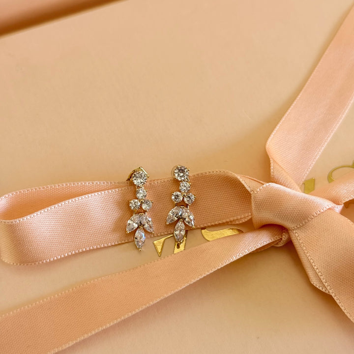 Marquise zircone gold plated earrings