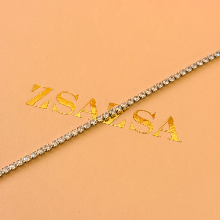 Dainty tennis zircone silver bracelet