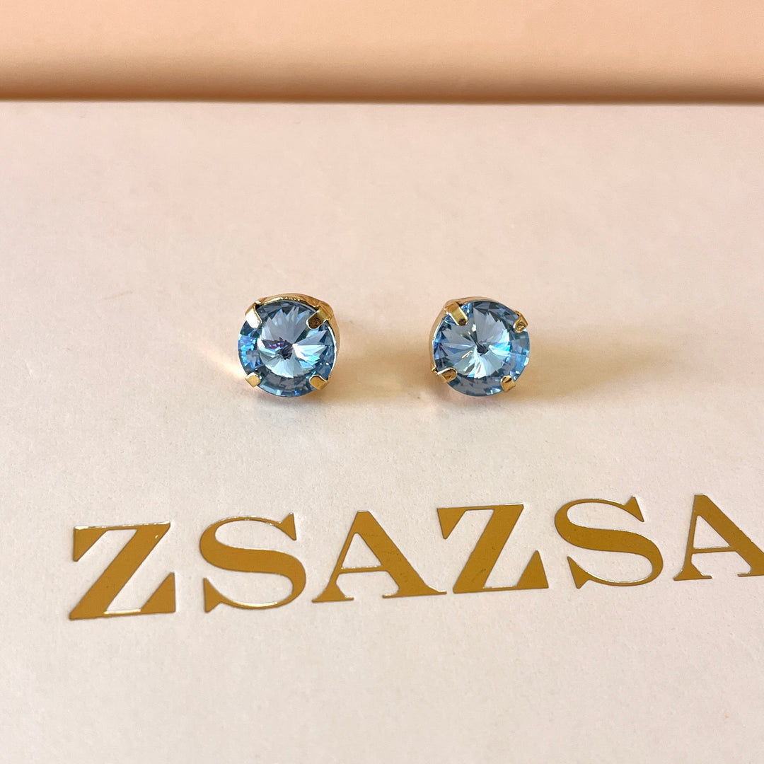 Light blue Swarovski crystals studs