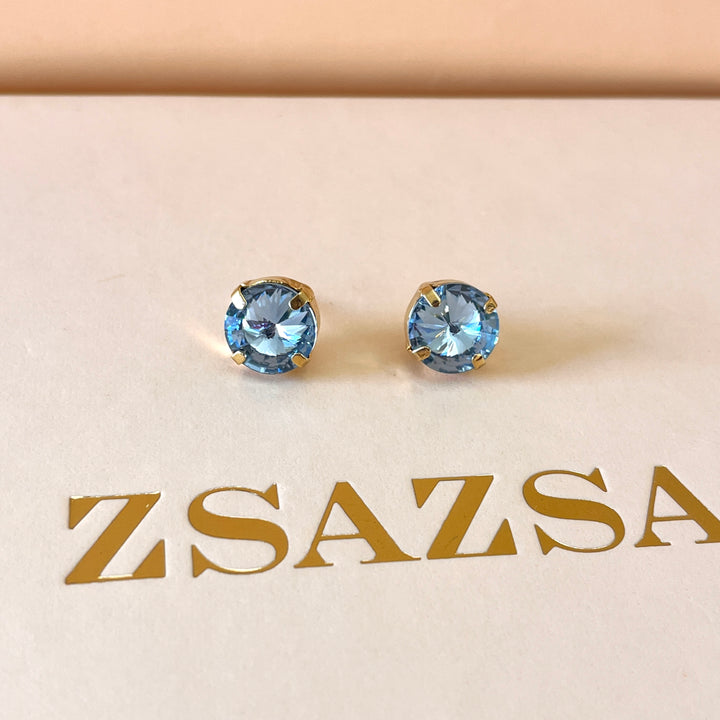 Light blue Swarovski crystals studs