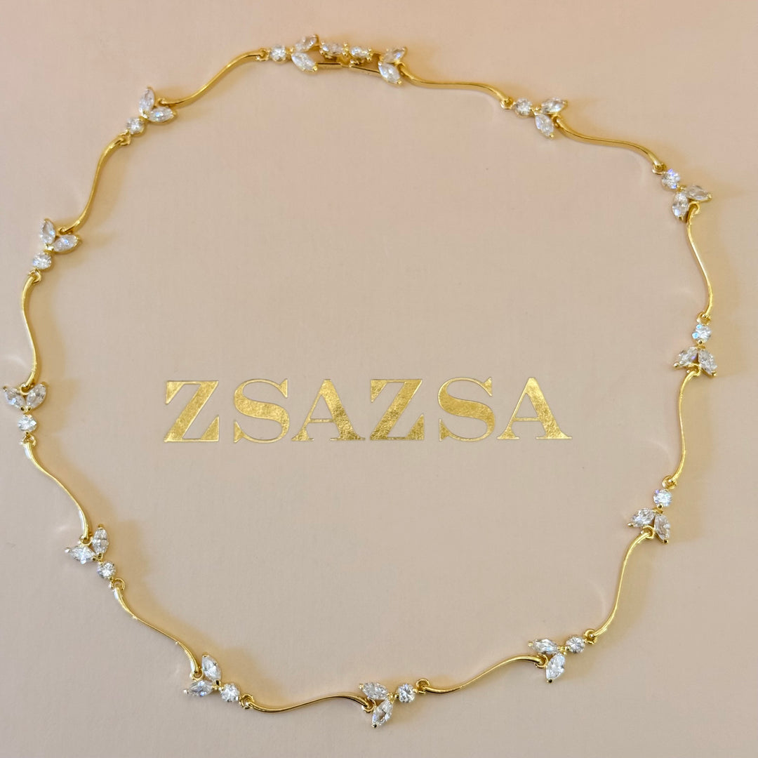 Marquise zircone gold plated set