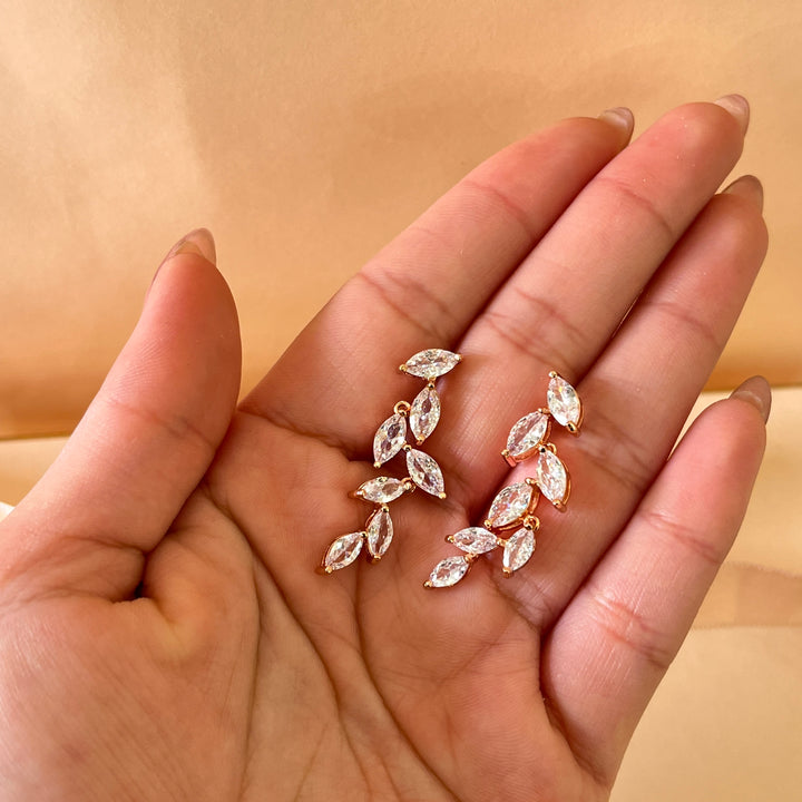 Marquise zircone rose gold plated earrings