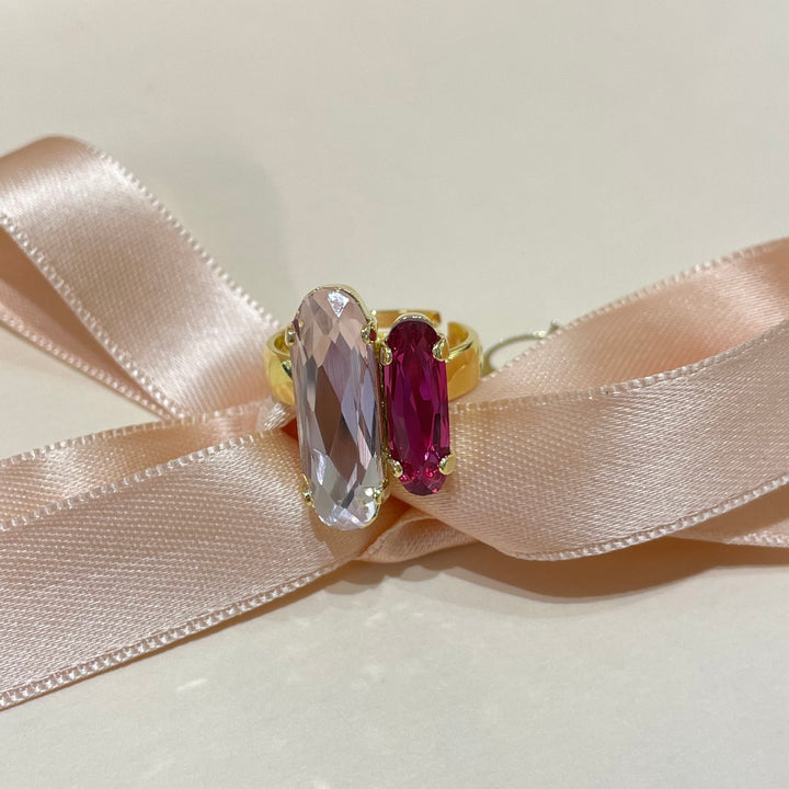 Pink & fuchsia Swarovski crystals set