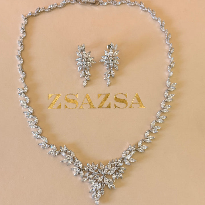 Marquise zircone silver set