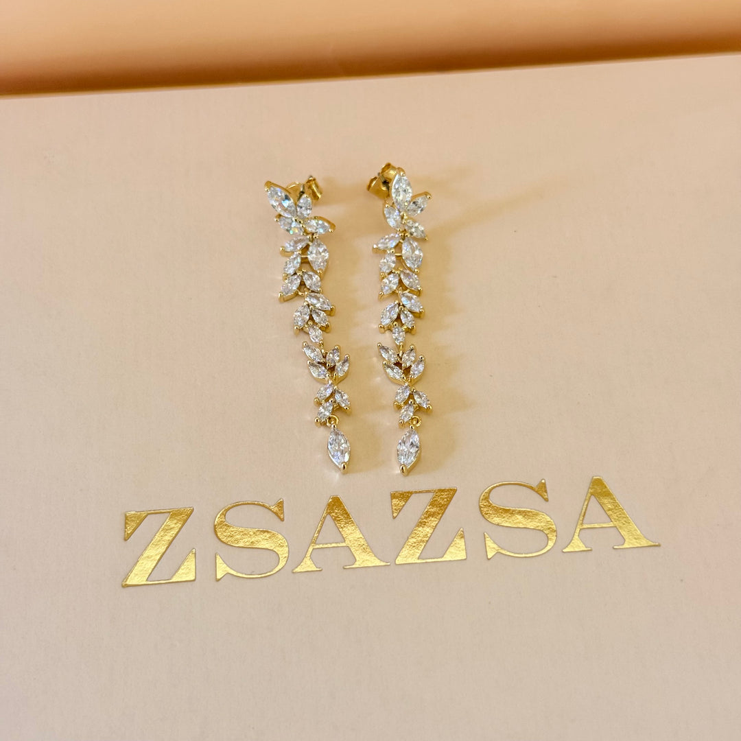 Marquise zircone gold plated set