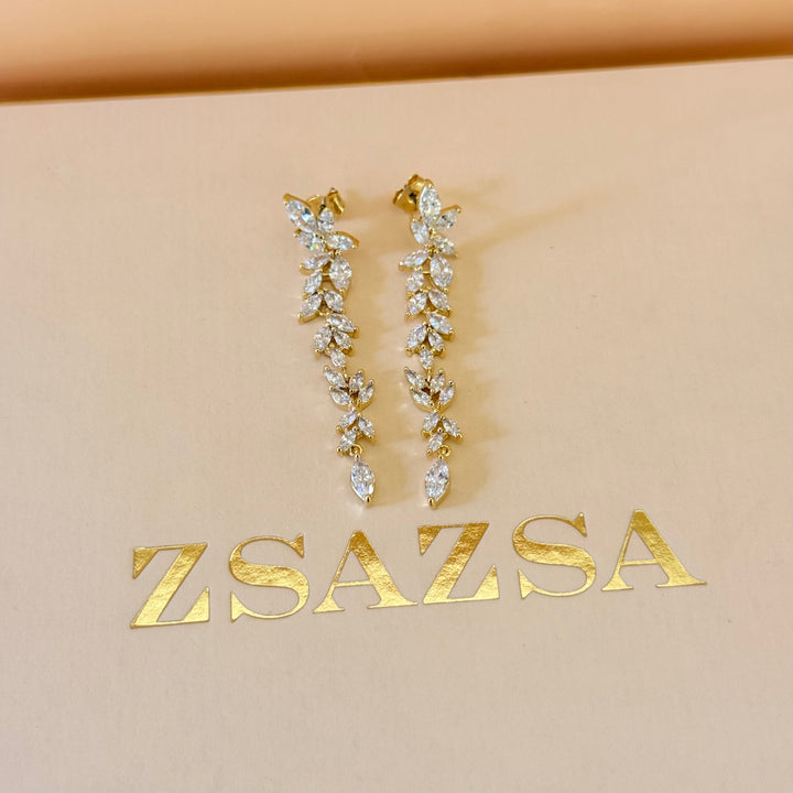 Marquise zircone gold plated set