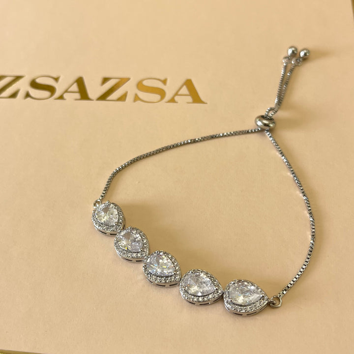 Silve zircone teardrop bracelet