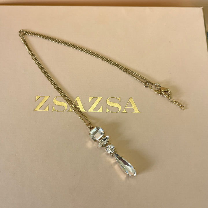 Swarovski crystals mix of shapes gold plated set
