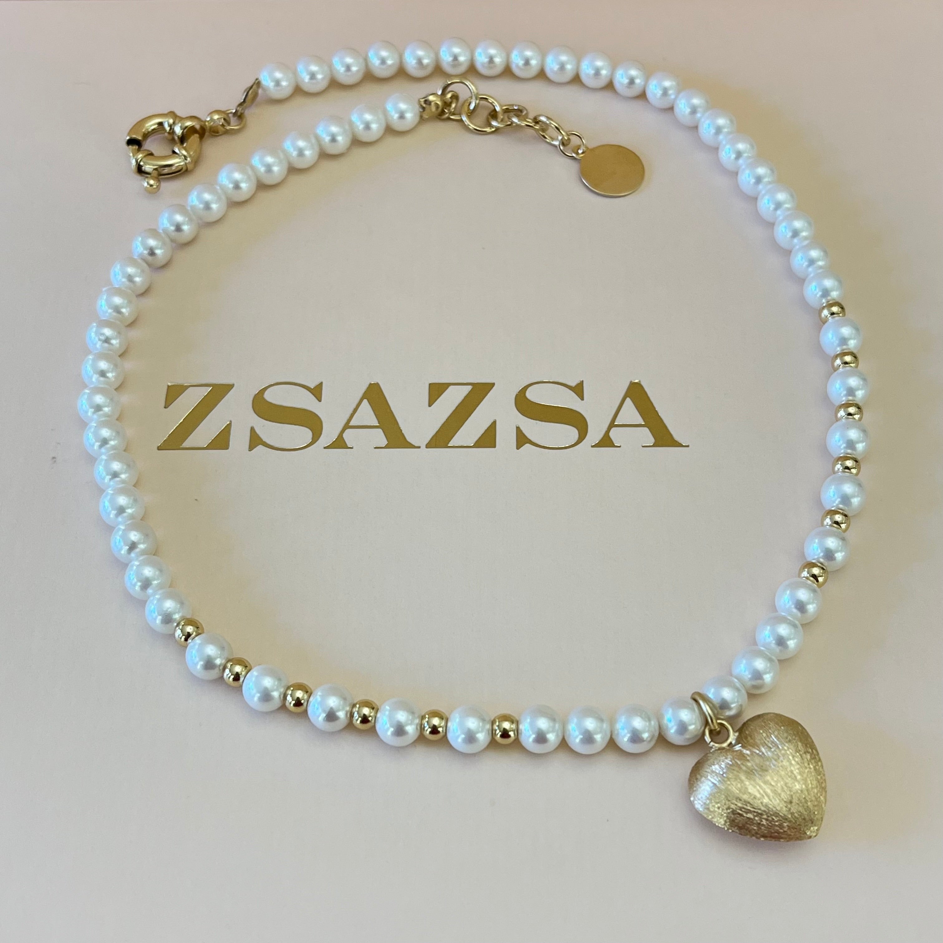 Heart gold & pearls set