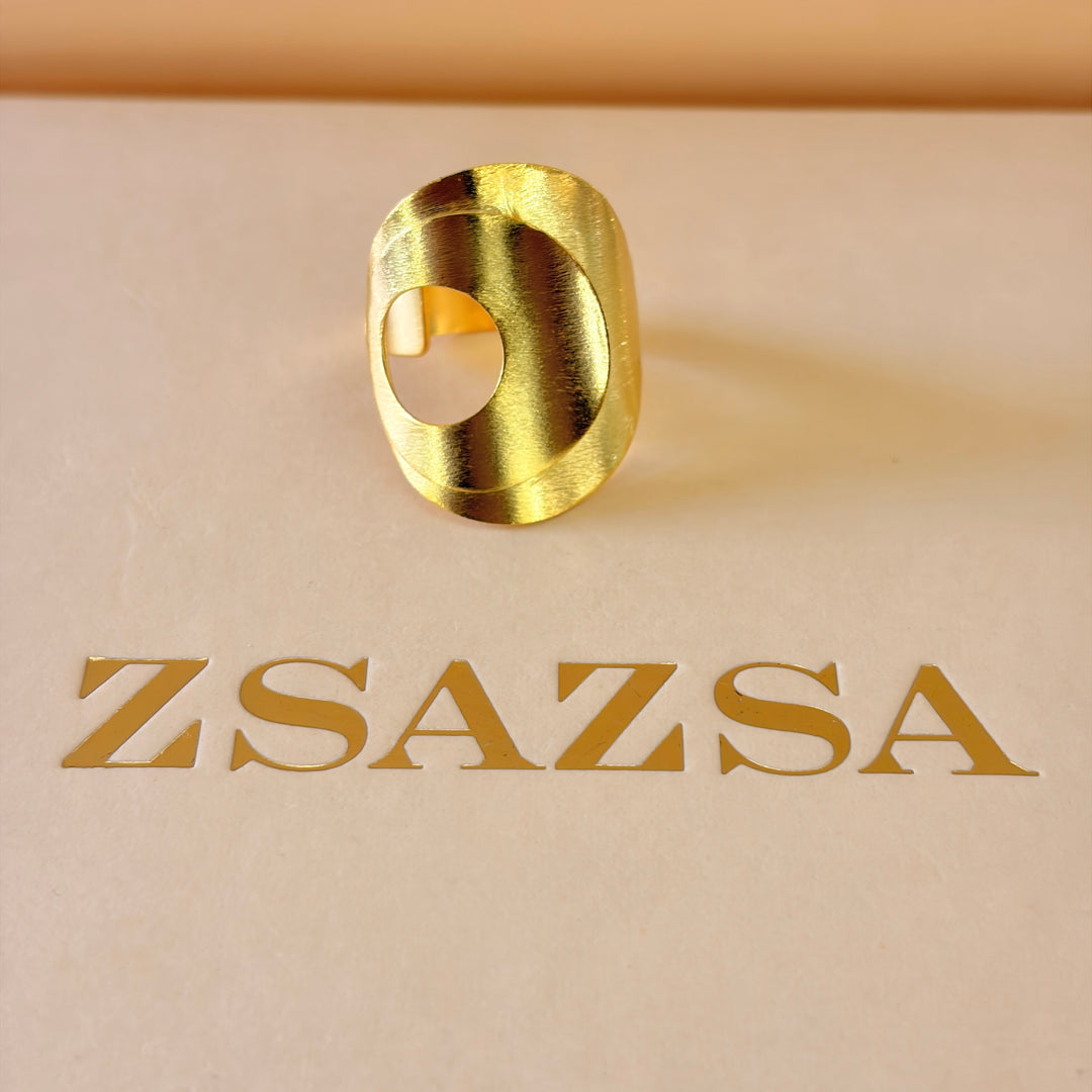 Handmade Hollow Circle Gold Ring | Gold Plated | ZsaZsa