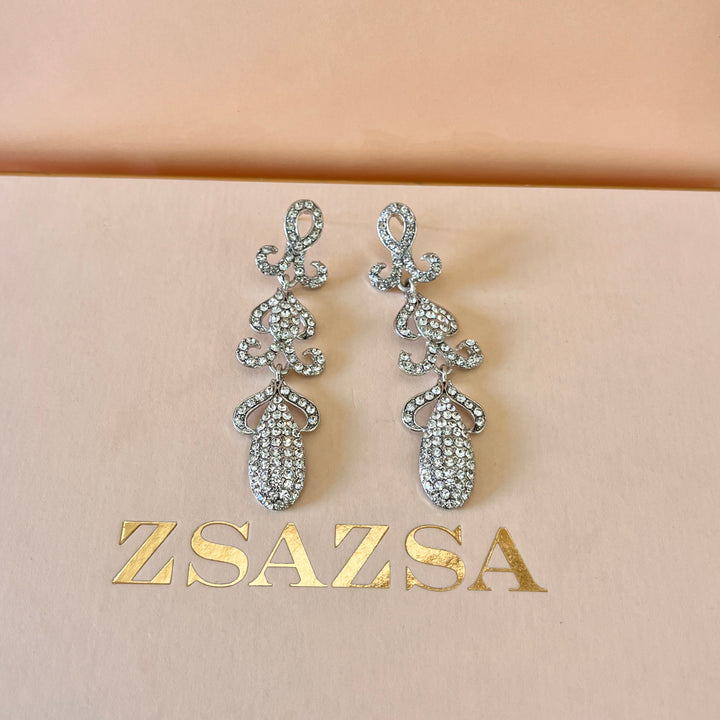 Swarovski crystals white gold plated earrings
