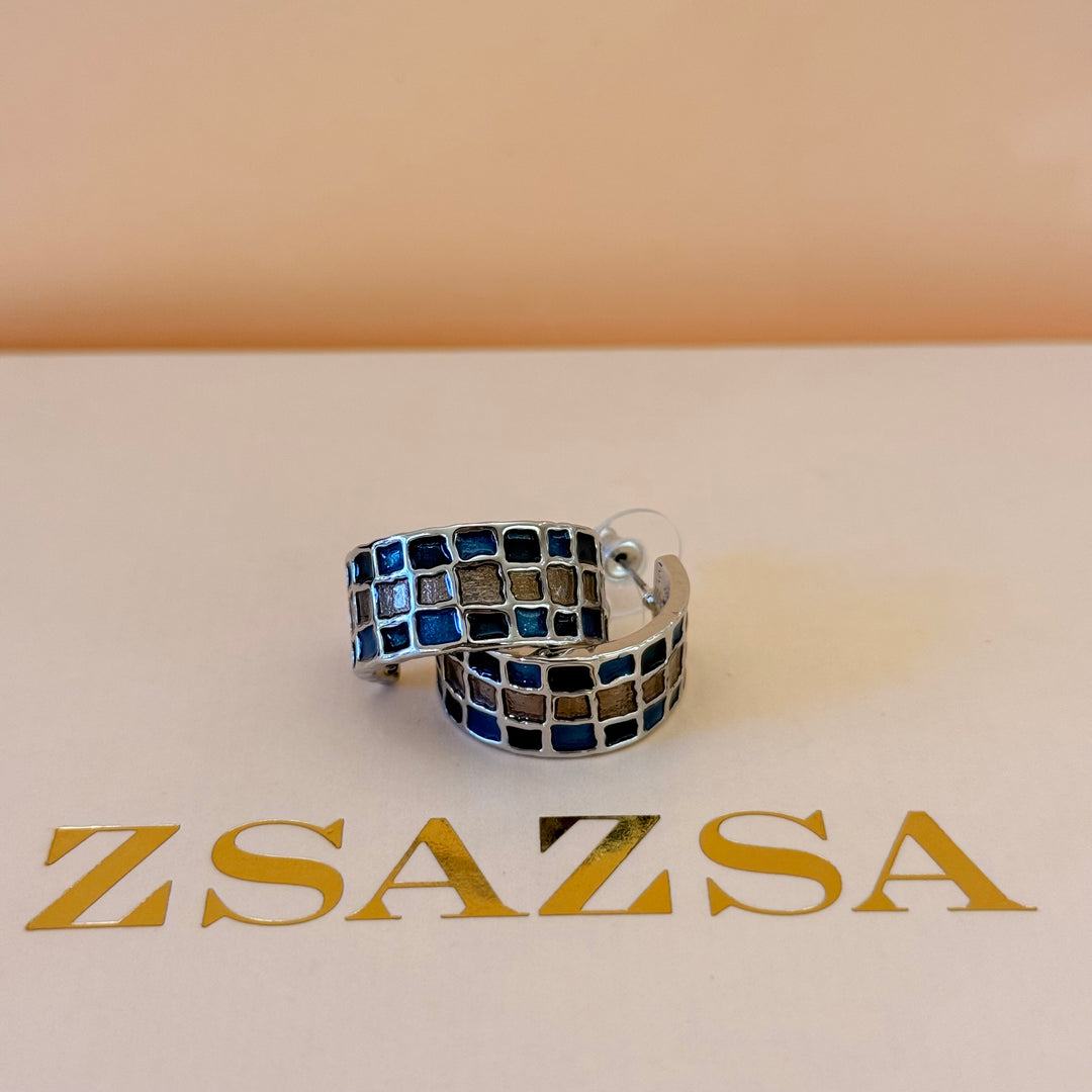 Blue & bronze silver Enamel Set