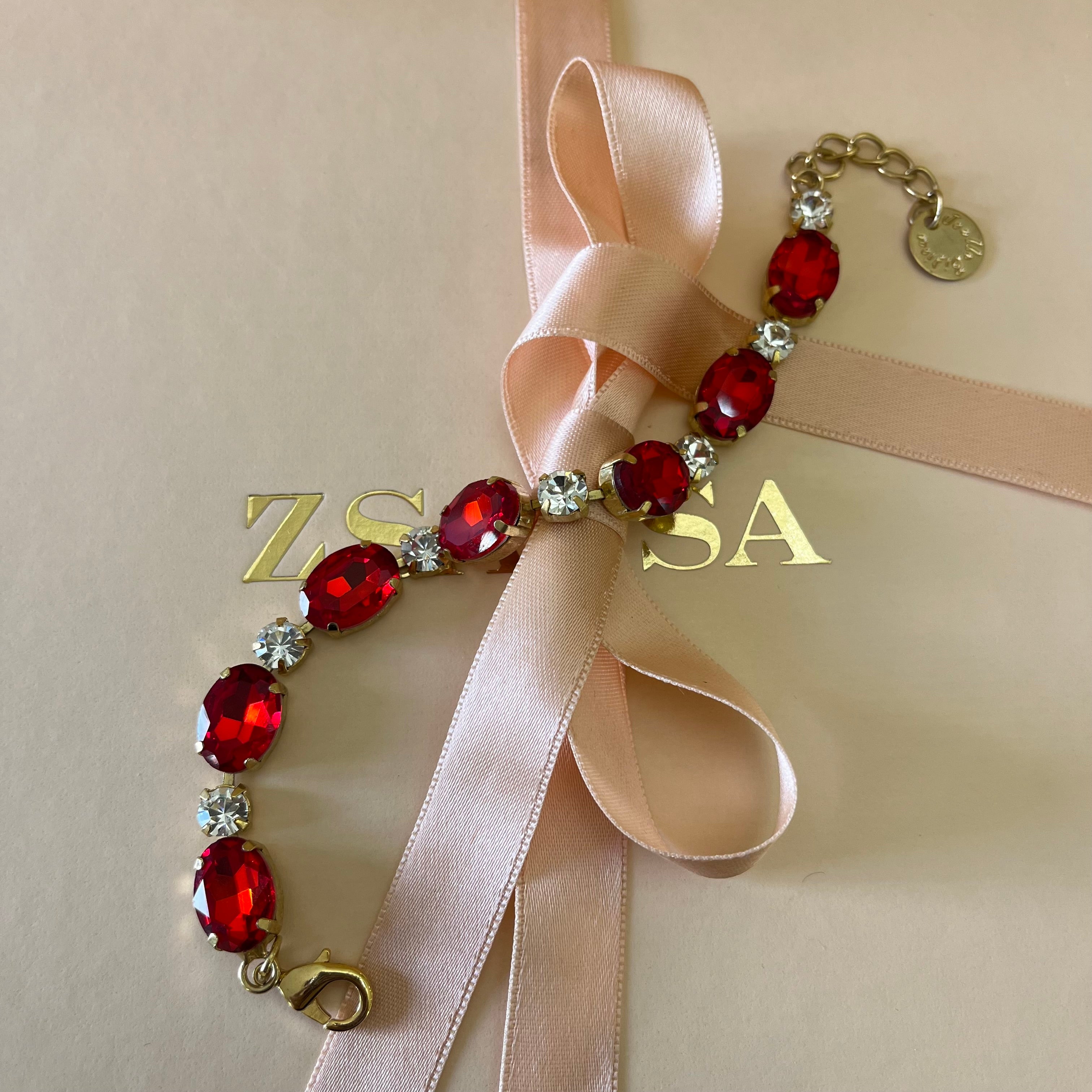 Red Swarovski Crystals Bracelet