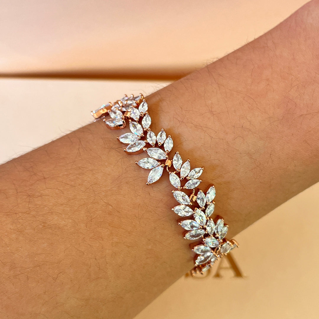 Marquise zircone rose gold plated bracelet