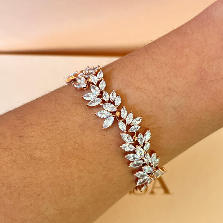 Marquise zircone rose gold plated bracelet
