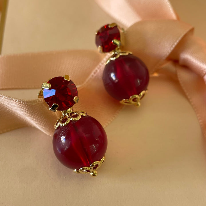 Red Preciosa crystals earrings