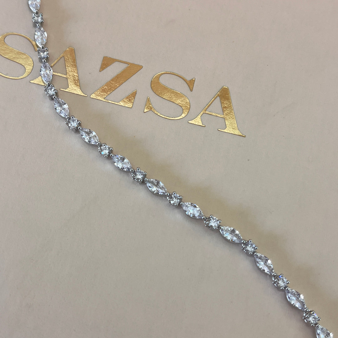 Zircone back necklace
