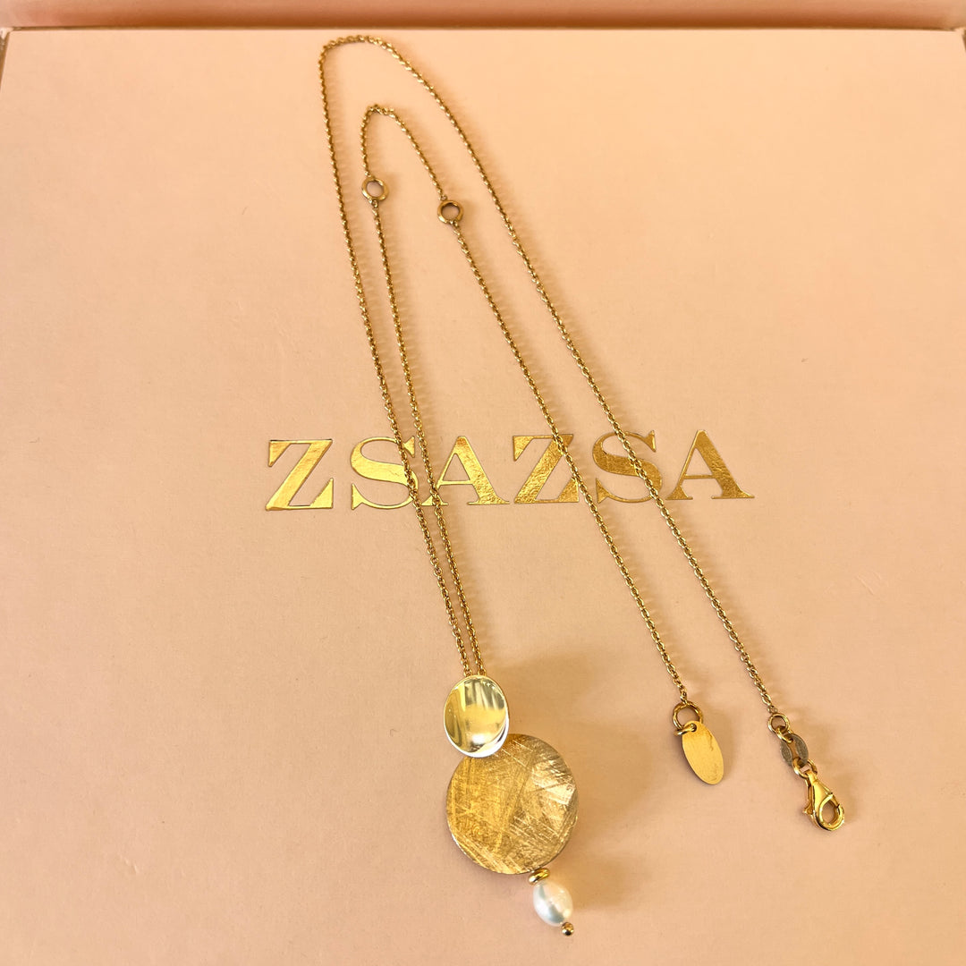 Gold plated Sterling silver Set with fresh water pearls