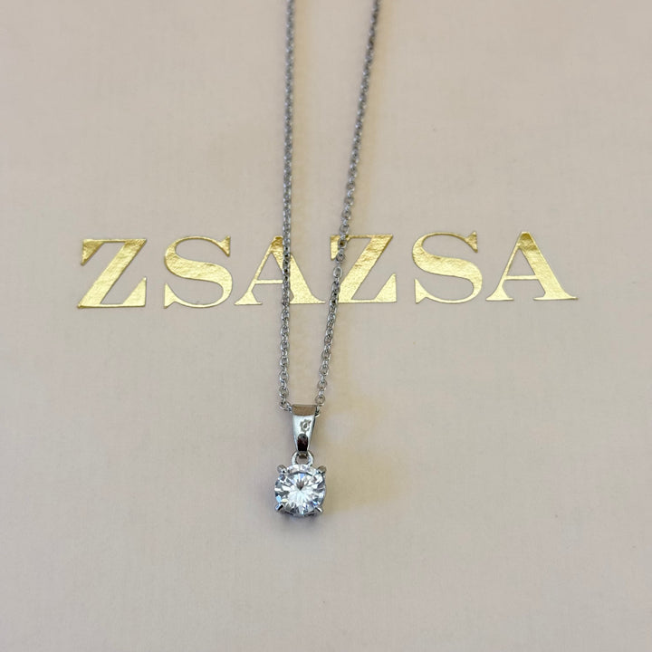 Solitaire zircone silver set