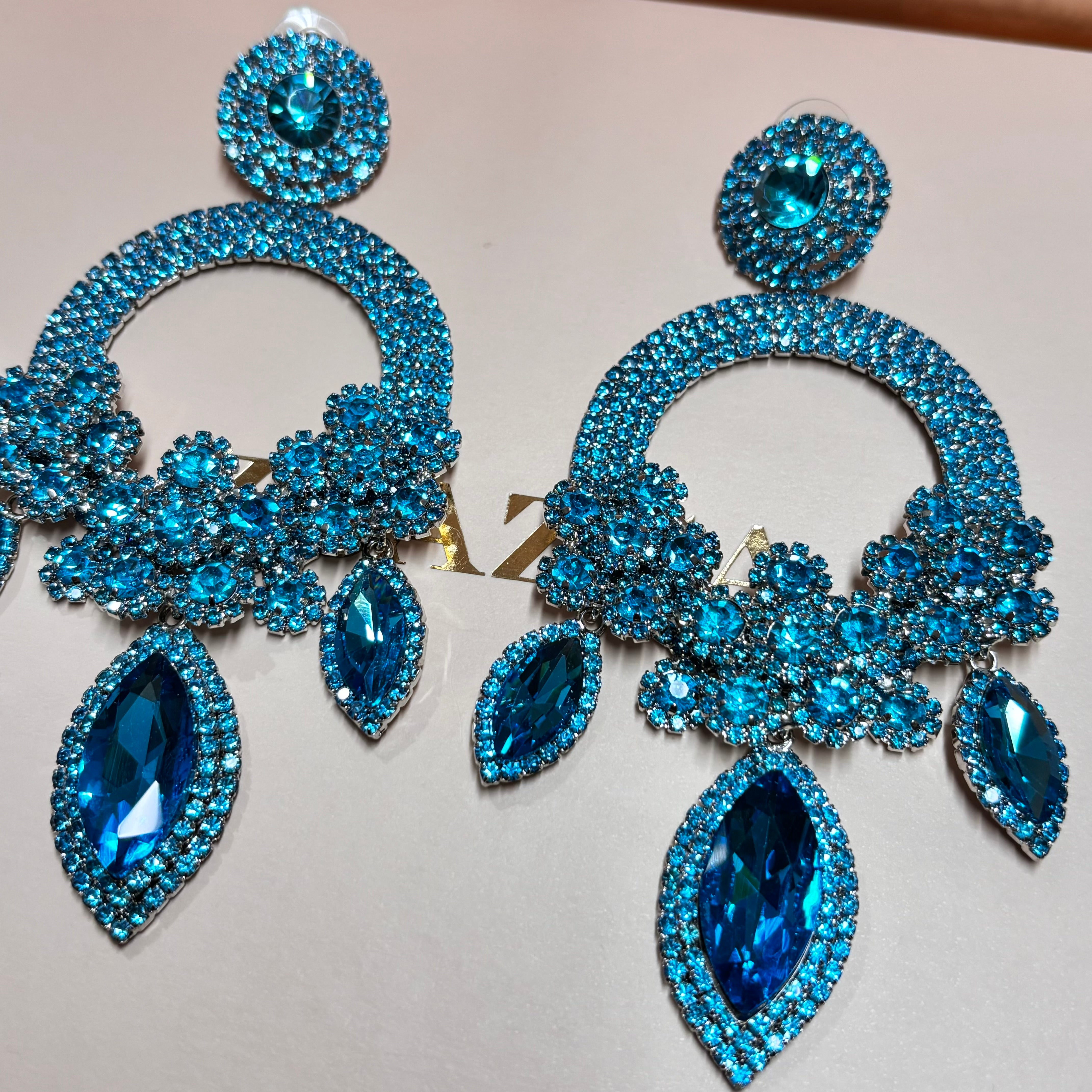 Big light blue earrings