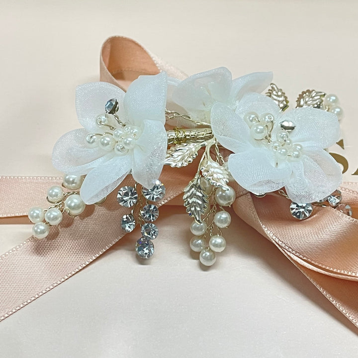 Handmade organza flowers clip
