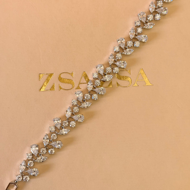 Chunky Marquise and teardrop zircone silver set