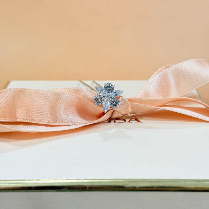 Zircone Marquise silver hair pin