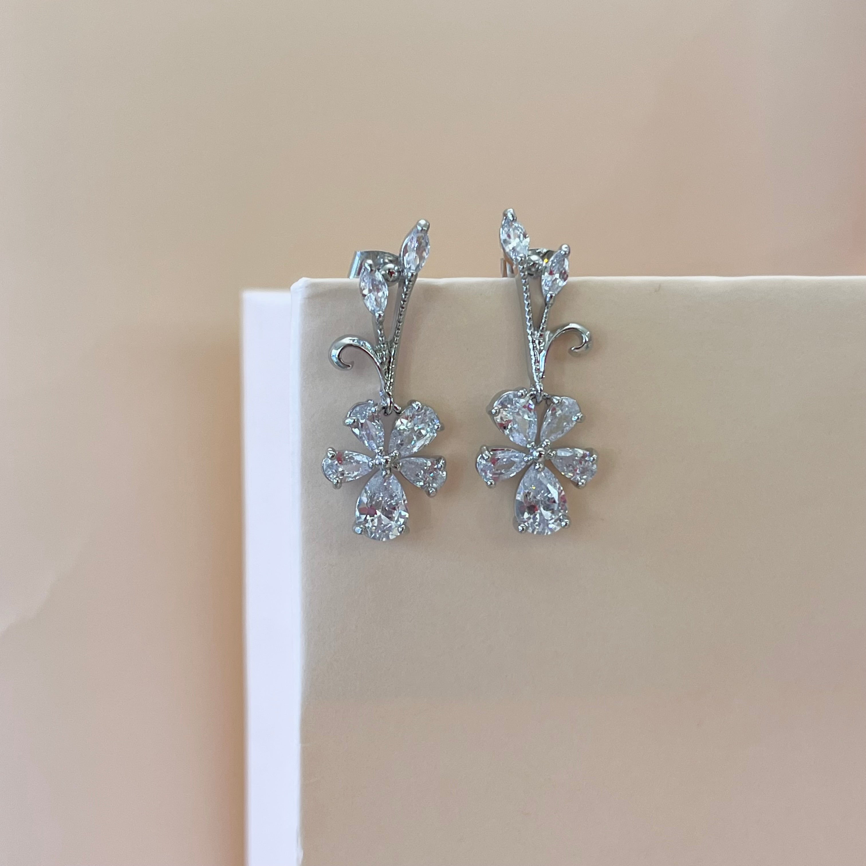 Silver zircone earrings