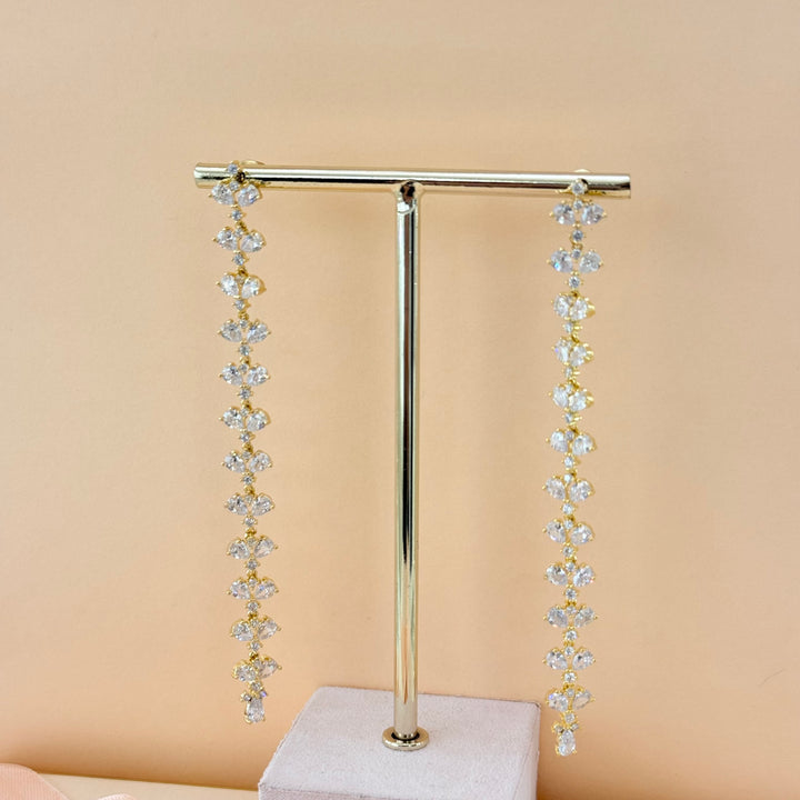 Long dainty teardrops zircone gold plated