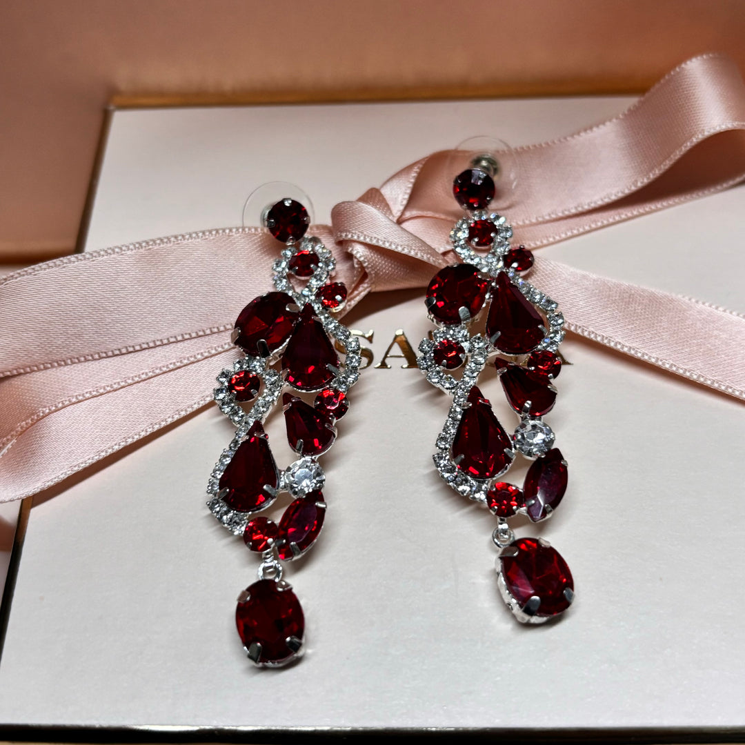 Elegant red earrings