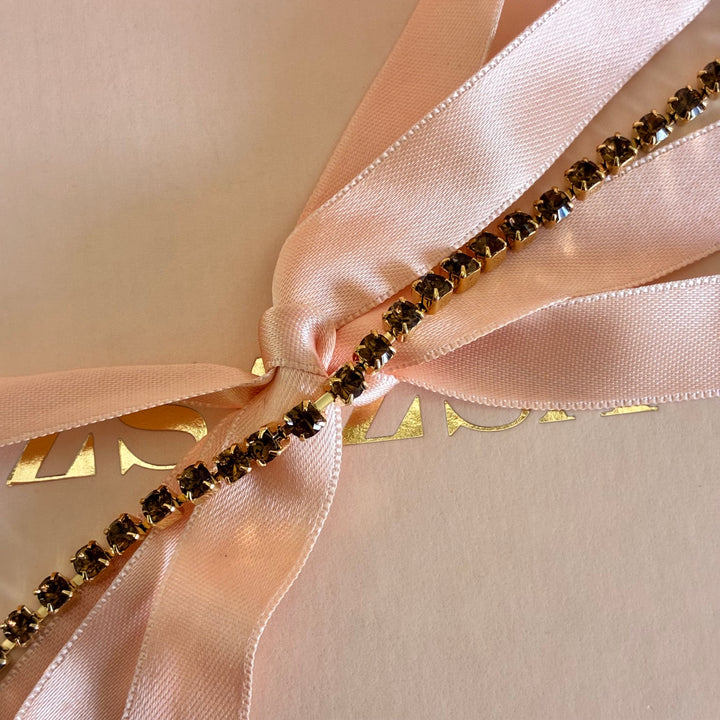Dainty Bronze Swarovski crystals bracelet