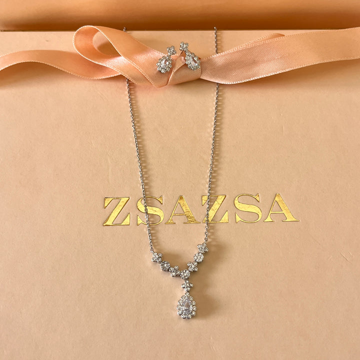 Teardrop zircone Sterling silver set