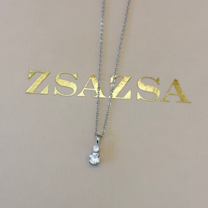 Dainty zircone sterling silver set