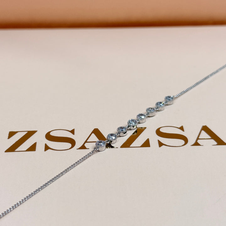 Dainty rounds zircone silver bracelet