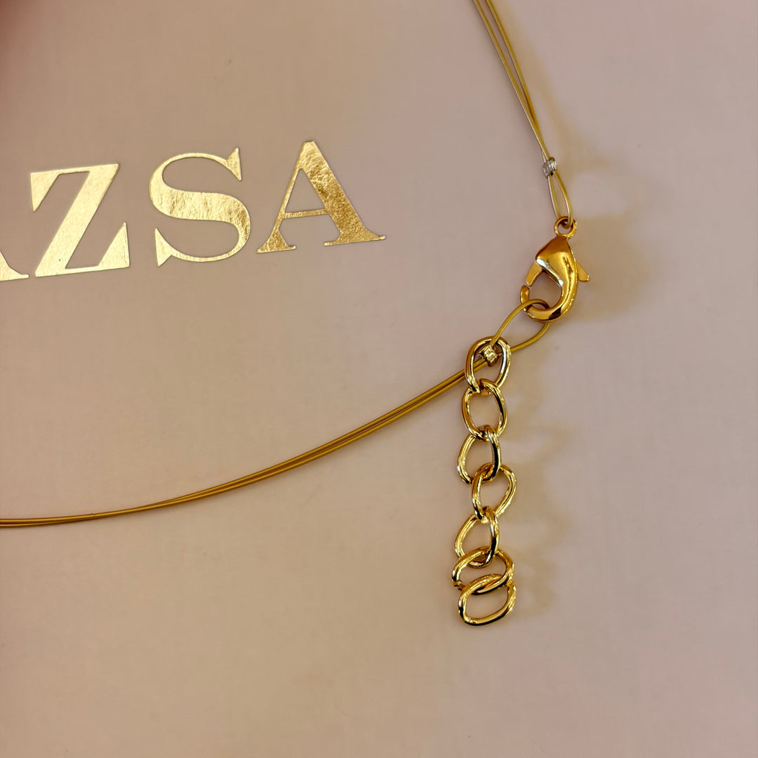 Handmade 3 Simple Circles Long Gold Necklace and Earrings set | Gold Plated | ZsaZsa