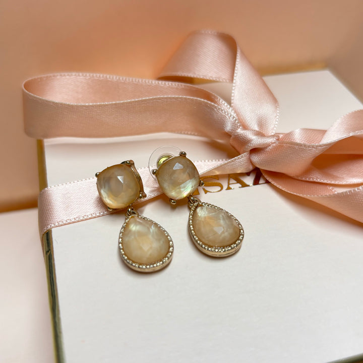 Teardrop peach earrings
