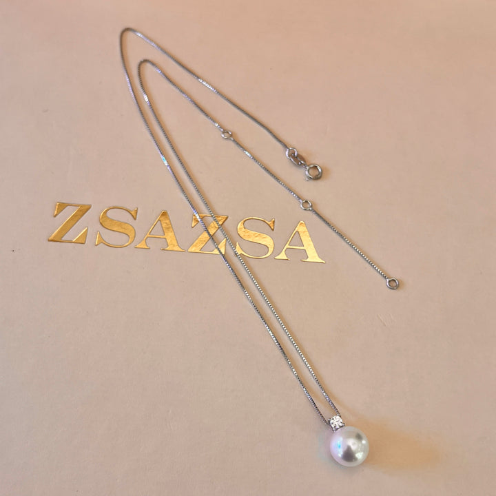 Pearl & zircone sterling silver set