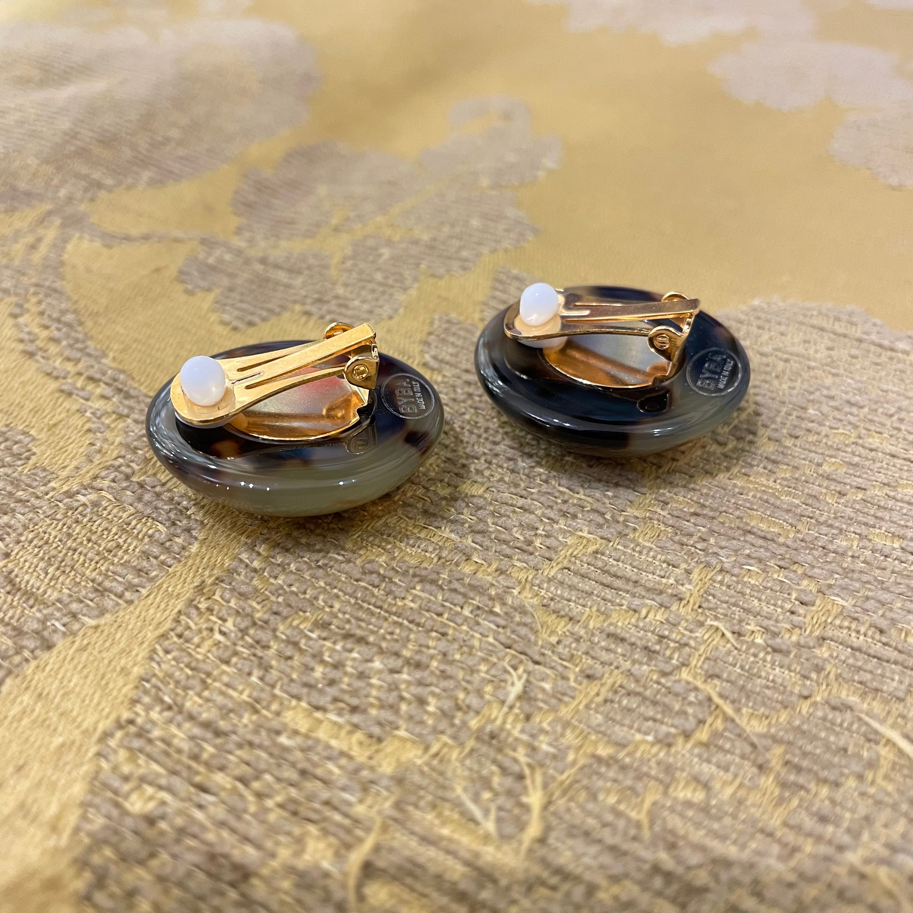 Fine jewelry tortoise shell design clips