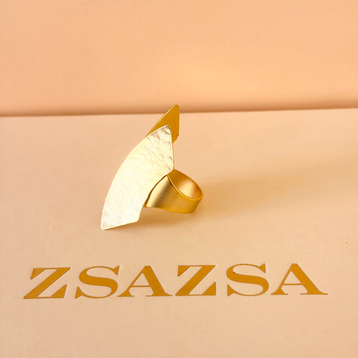 Handmade Wing Gold Ring | Gold Plated | ZsaZsa