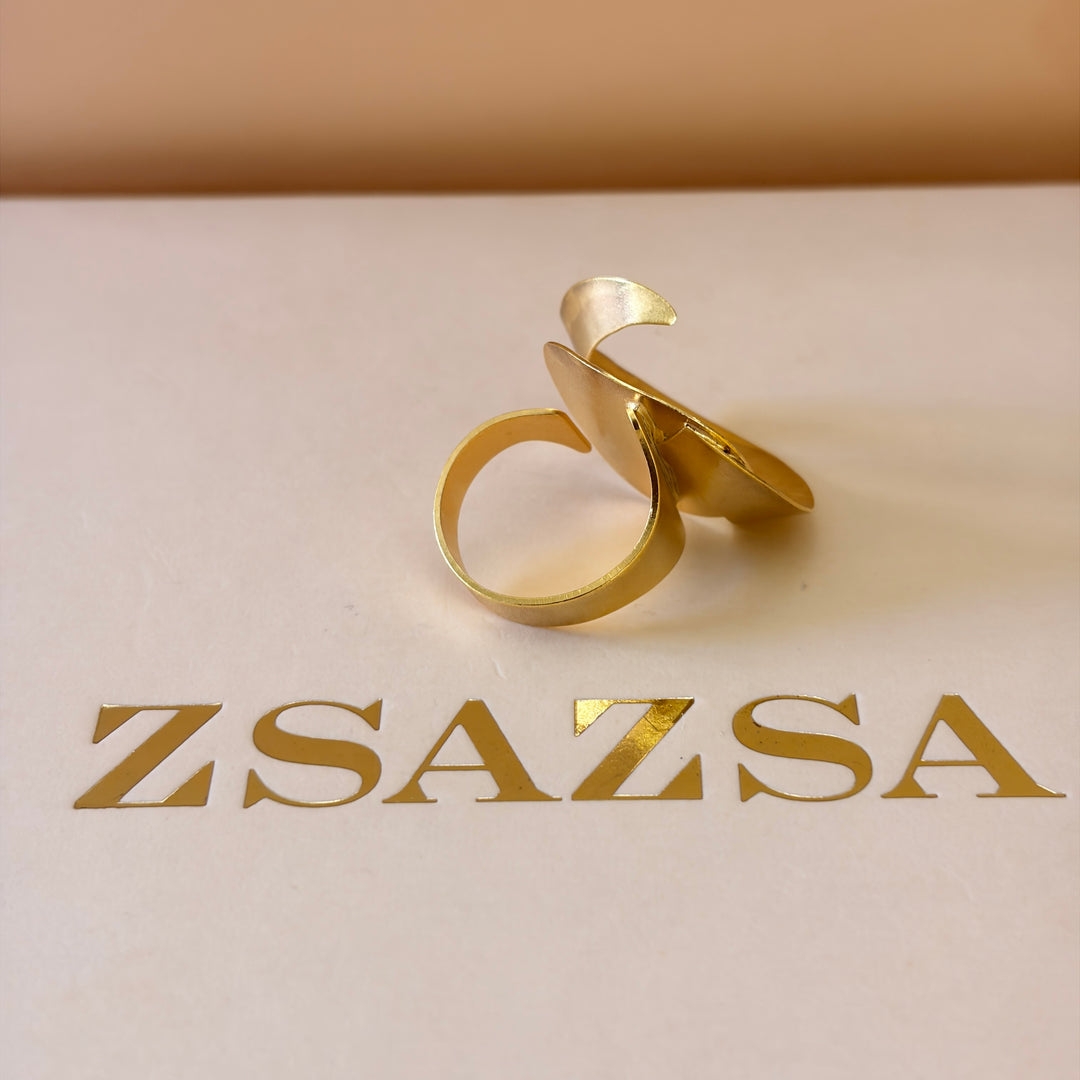 Handmade Abstract Layered Circles Gold Set | Gold Plated | ZsaZsa