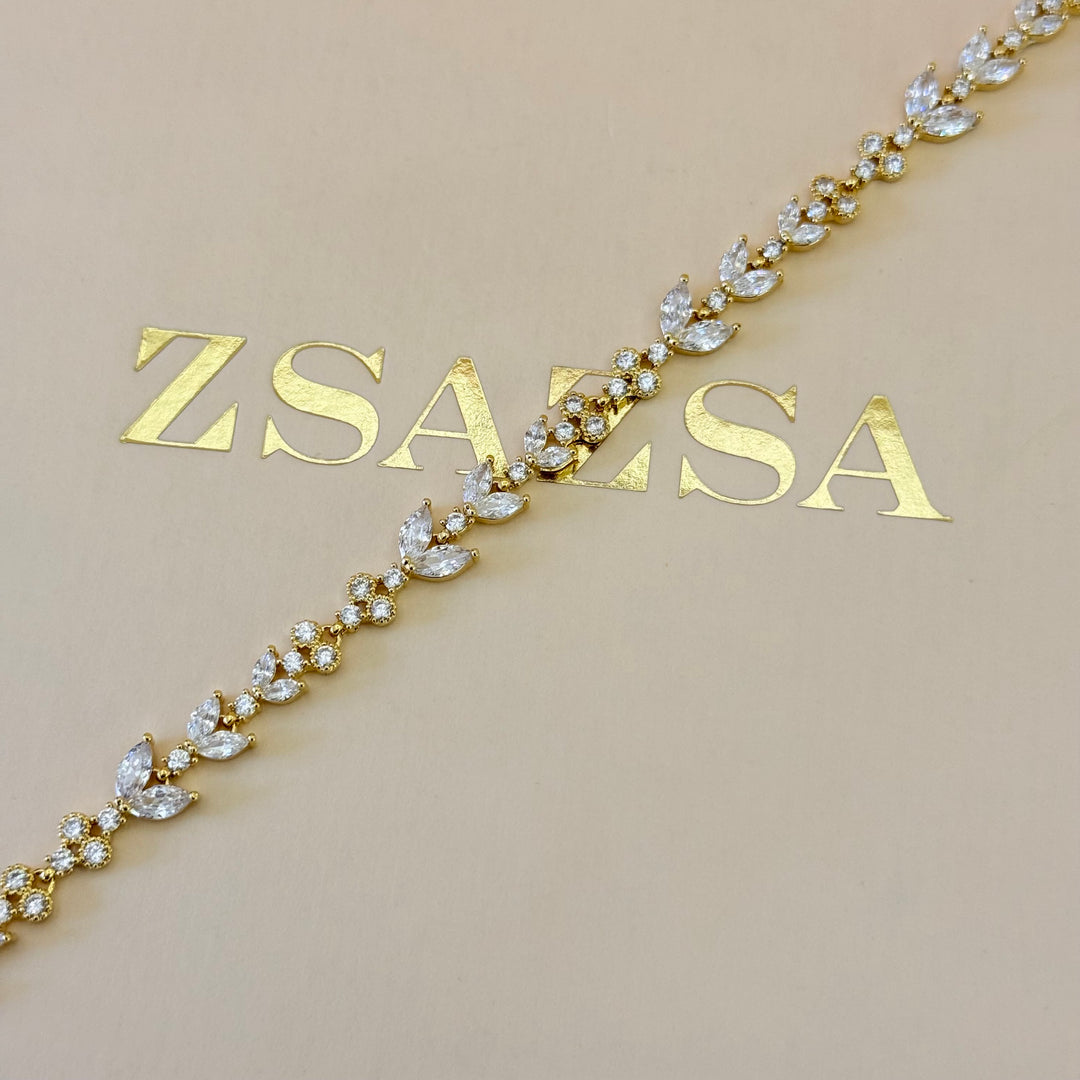 Marquise zircone gold plated set